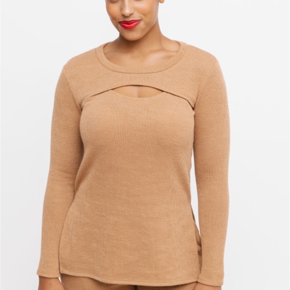 Smash + Tess Camel Cutout Sweater